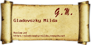 Gladovszky Milda névjegykártya
